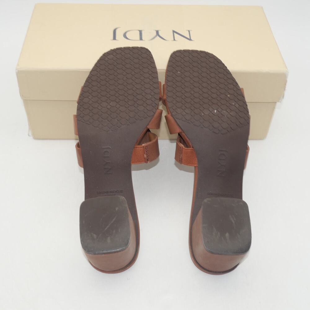 NEW NYDJ Gloriana Mule Brown Leather Sandals Women's 7 - Picture 8 of 9